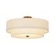preview thumbnail 50 of 57, French Country Brass Round White Linen Drum Ceiling Light