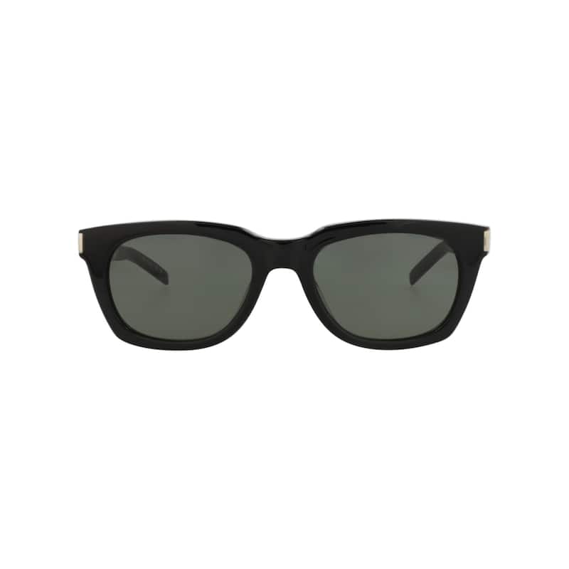 Saint Laurent Square-Frame Recycled Acetate Sunglasses - Black Silver Grey - Black - Grey Lens
