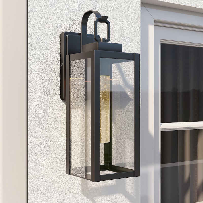 2 Pack 7W LED Black Outdoor Wall Sconce - Matte Black