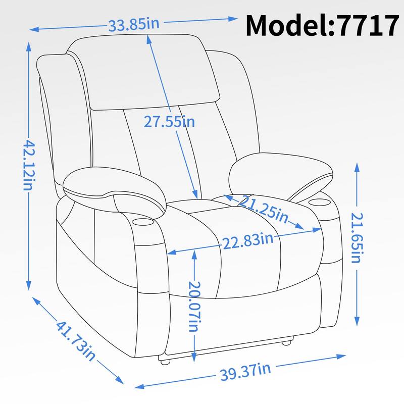 Dual Motor Power Lift Recliner Chair for Adults, Lay Flat Faux Leather Recliners w/Massage Heat, Cup Holders, Infinite Position