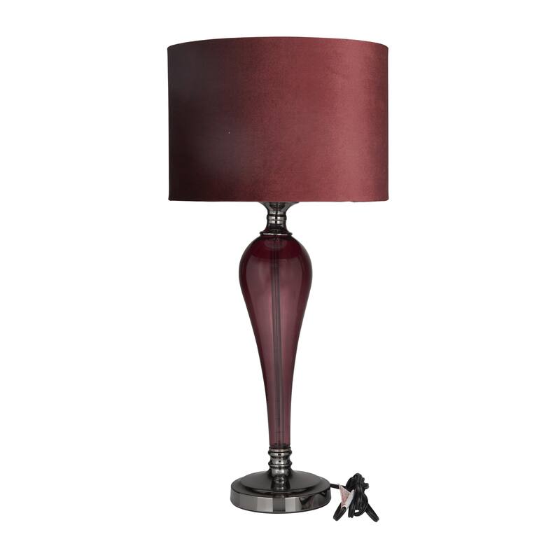 Glass Room Table Lamp - Red - Roche River Decor