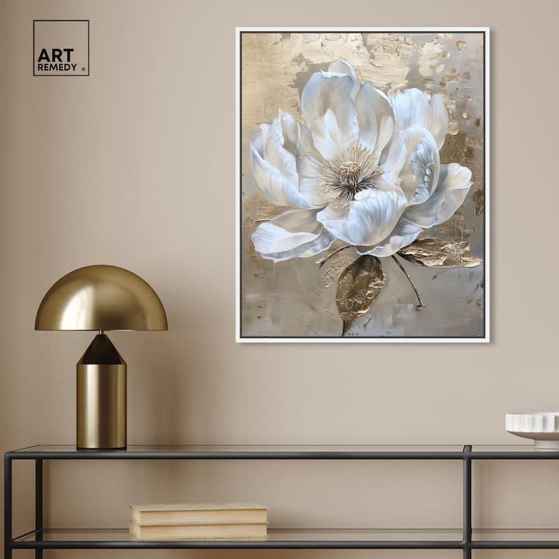 Art Remedy Athenas Flower Framed Floral Fine 1 Piece Canvas Wall Art
