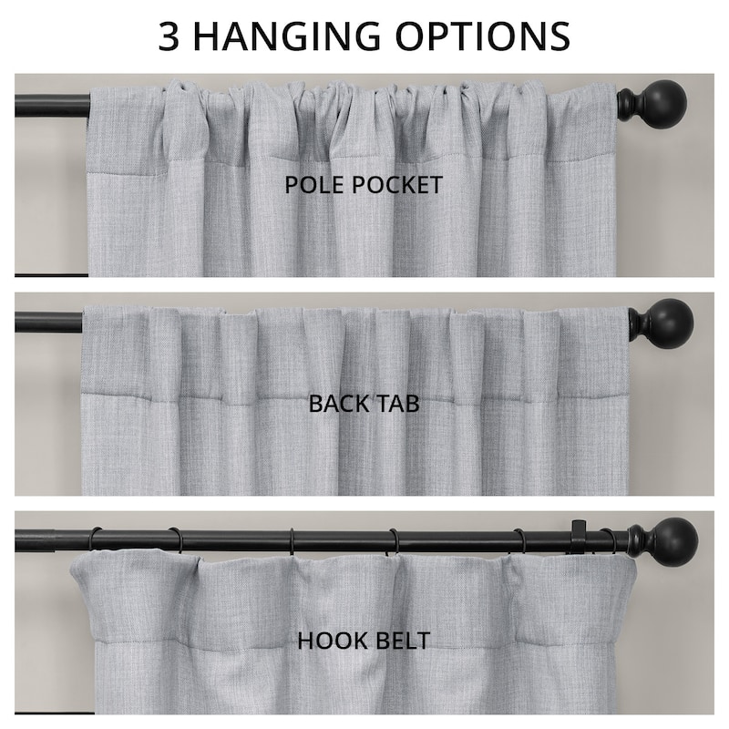 Exclusive Fabrics Textured Faux Linen Room Darkening Curtains for Bedroom & Living Room Curtains (1 Panel)