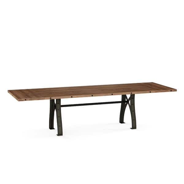 slide 2 of 11, Amisco Sierra Solid Wood Extendable Table Light Brown Wood/Dark Brown Semi-transparent Metal