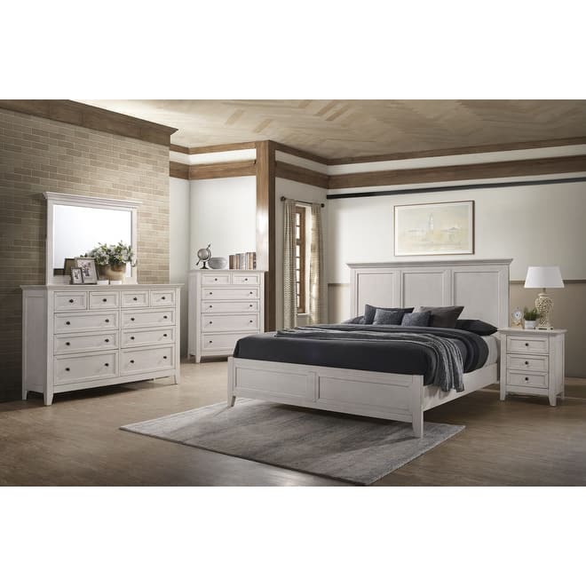 San Mateo Rustic White 3-drawer Nightstand