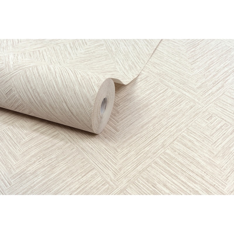 Chesapeake Hollis Beige Textured Diamond Wallpaper