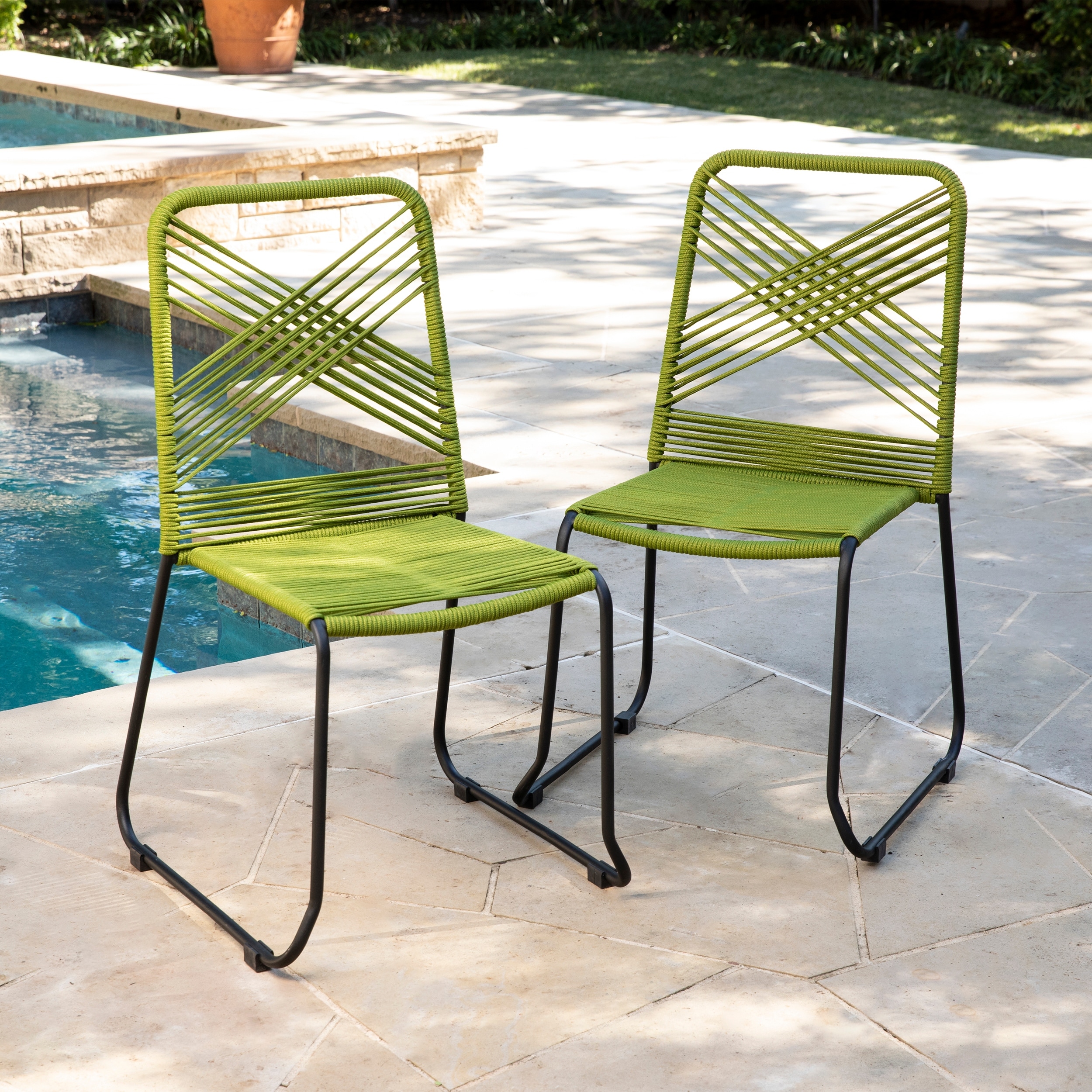 SEI Furniture Padko 2-Piece Stackable Outdoor Rope Chairs - Bed Bath &  Beyond - 30511688
