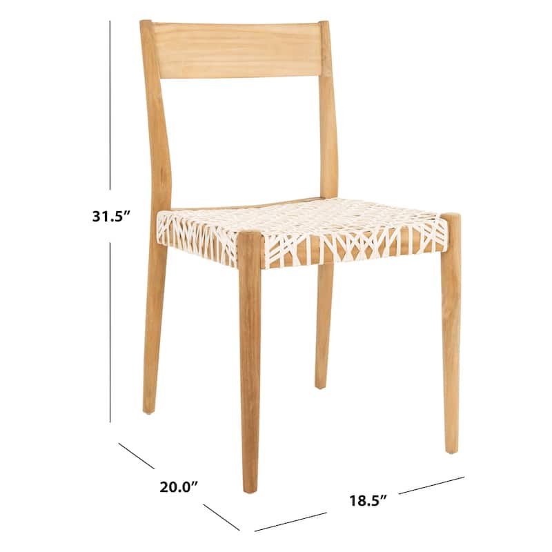 SAFAVIEH Margarete Woven Leather Dining Room Chair (Set of 2) - 18.5" W x 20" L x 31.5" H - 19Wx20Dx32H