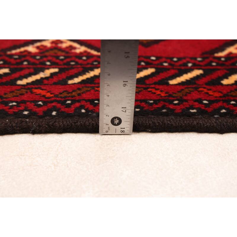 ECARPETGALLERY Hand-knotted Baluch Red Wool Rug - 3'1 x 5'7