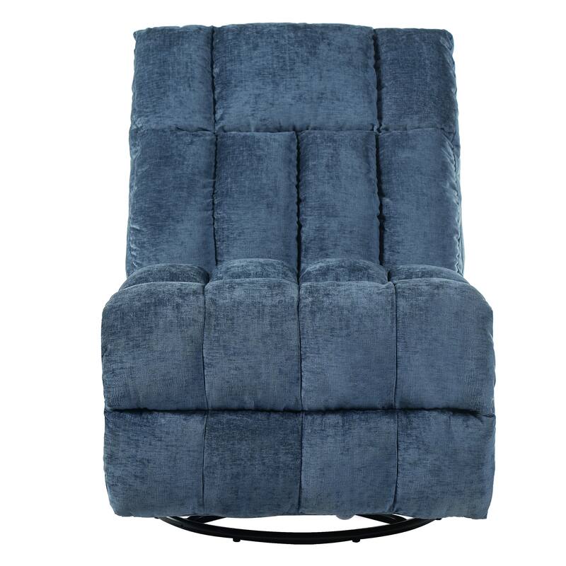 360° Swivel Rocker Recliner Chair Chenille Upholstered Manual Recliner