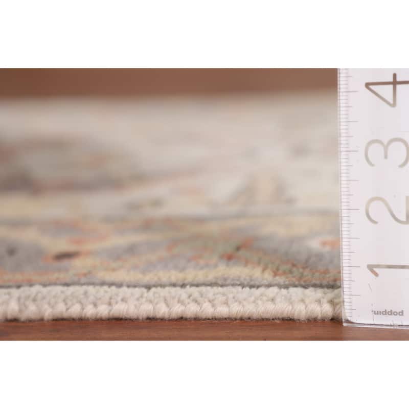 Transitional Beige Oushak Oriental Runner Rug Handmade Wool Carpet - 2'7"x 9'11"