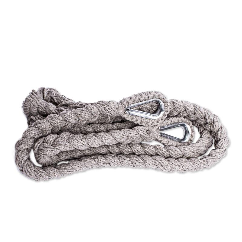 Novica Handmade Cascade In Grey Cotton Rope Hammock (Double)
