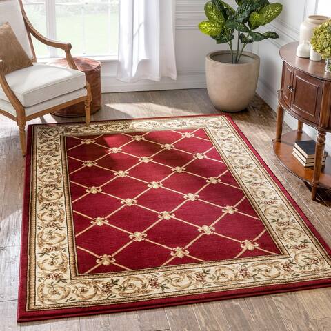 Well Woven Vanguard Fleur-de-lis Trellis Traditional Area Rug - 5'3 x 7'3 - 5'3 x 7'3