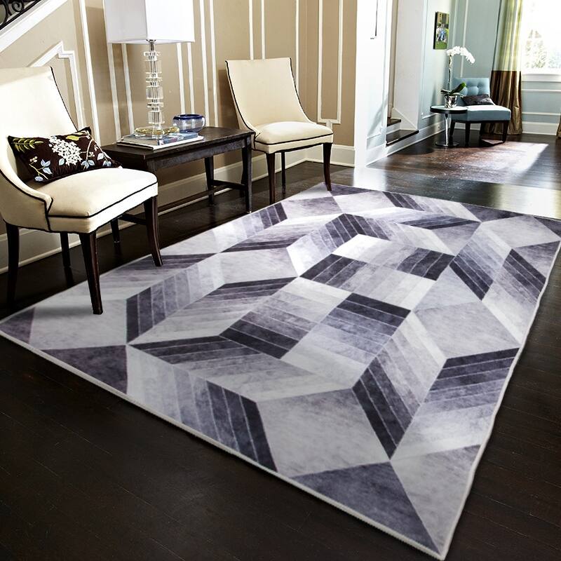 Capri Collection Patterned Faux Cowhide Printed Rug