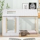 preview thumbnail 14 of 20, Twin House Bed with Roof and Window, Solid Pine Wood, White+Antique Grey