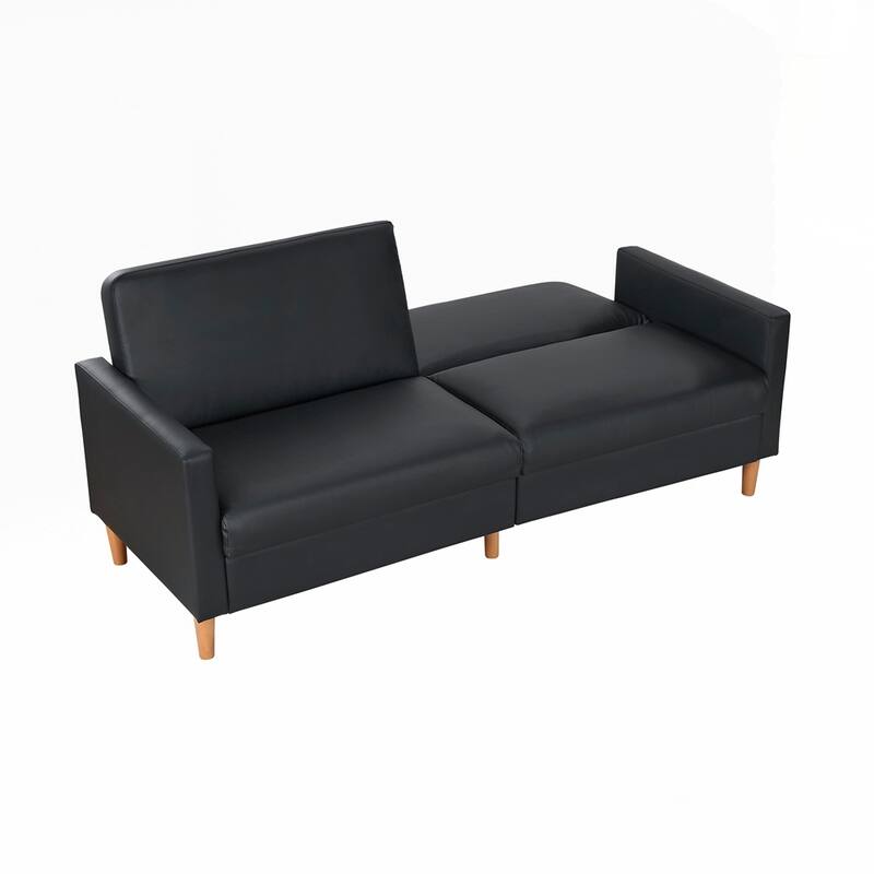Faux Leather Upholstery Comfort Sleeper Sofa Modern Furniture Durable Plywood Frame Elegant Lounger - 2 Seat