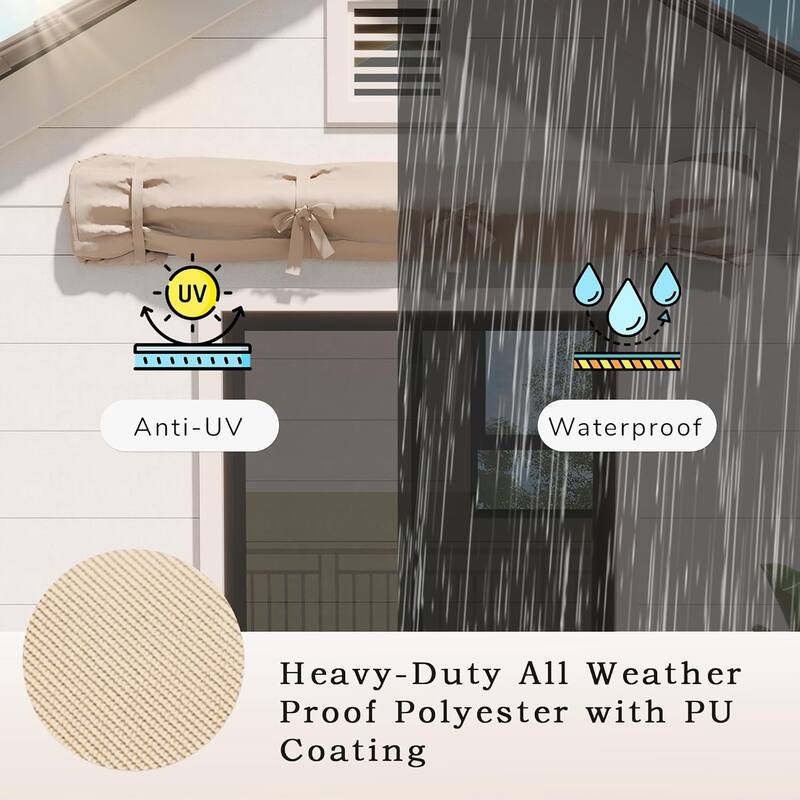 AECOJOY Manual Retractable Patio Awning Outdoor Sunshade Shelter (Cover Only)