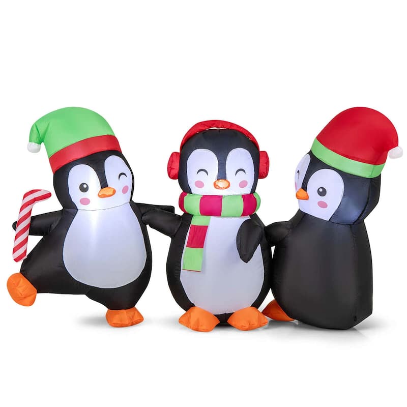 Christmas Inflatables LED Lighted Xmas Inflatable Penguin - Multicolor - Multicolor