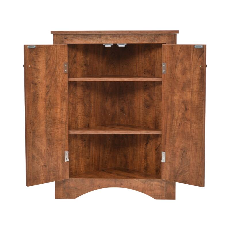 Roomfitters Triangle Bathroom Storage Cabinet with Adjustable Shelves Freestanding Floor Unit for Home or Kitchen