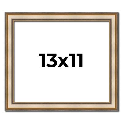 13x11 Frame Gold Solid Wood Shadow Box Width 1.5 Inches | Interior Frame Depth 2 3/8 Inches