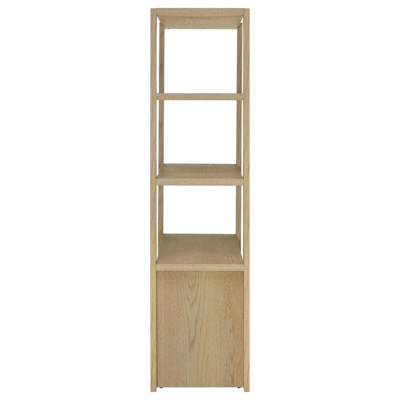 Laurelton 3-Shelf Media Tower Tall Pier Cabinet Light Oak