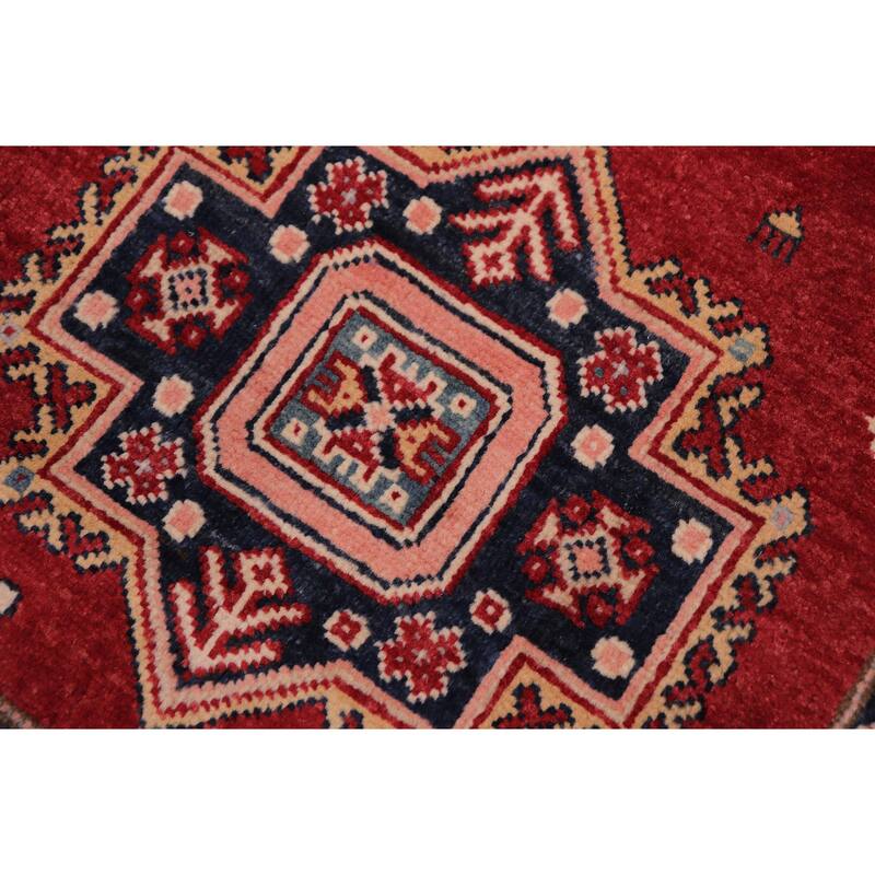 Tribal Super Kazak Nala Red/Beige Hand Knotted Wool Runner - 2'9'' x 9'8''