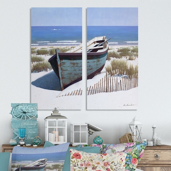 Trendy Beach Decor for Your Home or  Beach House Fishing Boat on Ocean Digital Download Printable Wall Art Poster