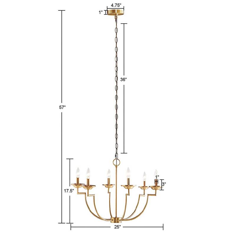 Madison Park Signature Savor Gold 6-Light Traditional Candelabra Styled Chandelier
