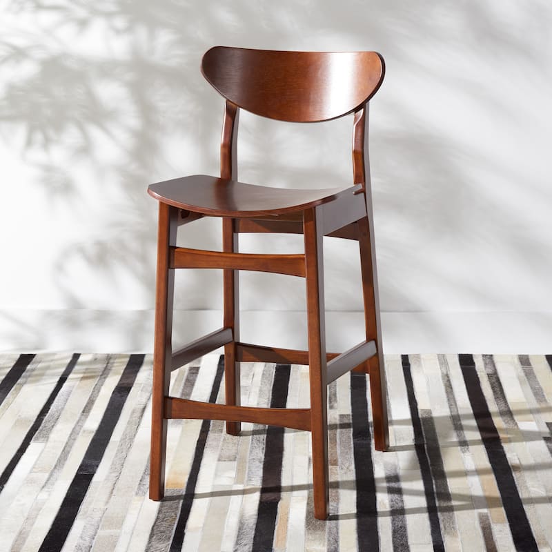 SAFAVIEH Glennie Counter Stool - 17" W x 23" D x 38" H - 17Wx23Dx38H - Walnut