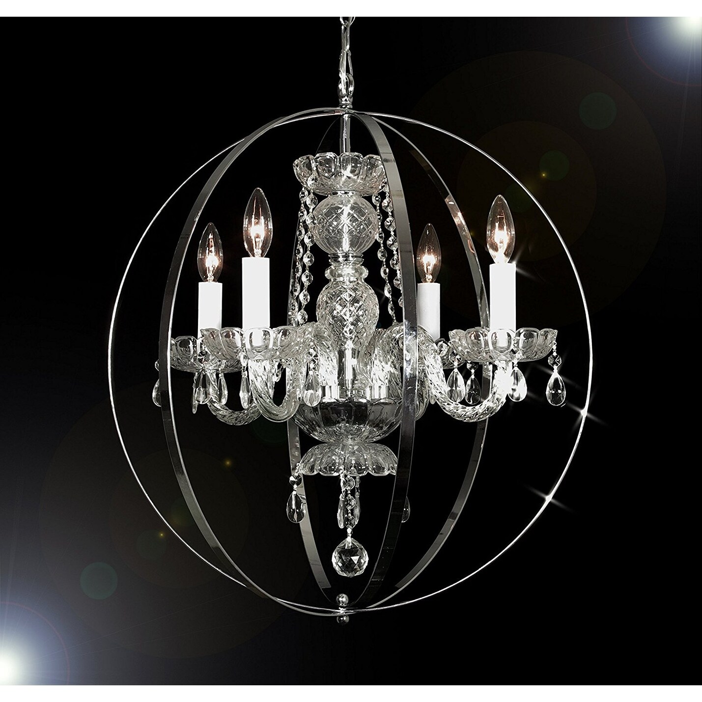 Swarovski Crystal Trimmed Chandelier FOUCAULT S ORB CRYSTAL CHANDELIER LIGHTING Bed Bath Beyond 21280954