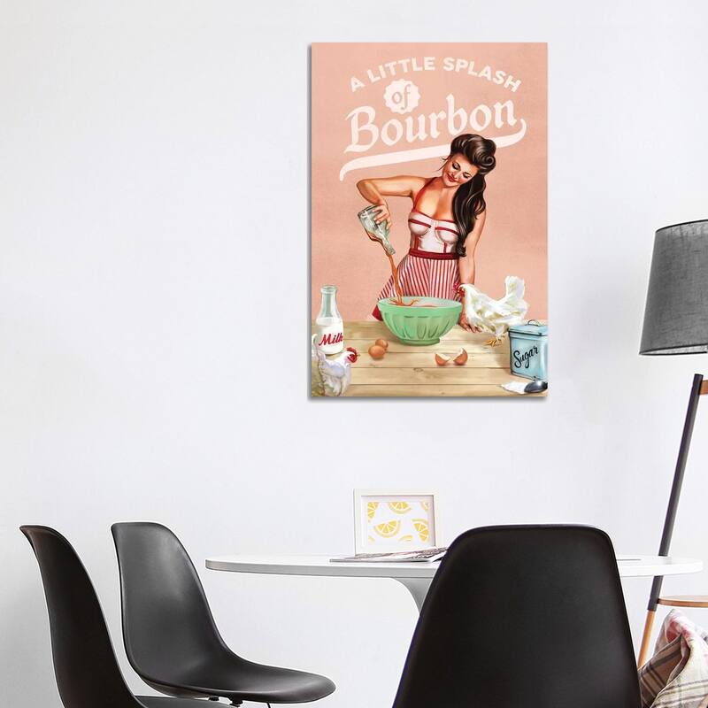iCanvas "Bourbon Chickens Pinup" by The Whiskey Ginger Canvas Print - 40x26x1.5