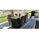 Havenside Home Stillwater Grey Indoor/Outdoor 7-piece Rectangle Dining Set with Grey Cushions