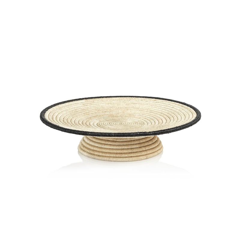 Matera 18.5" Diameter Coiled Abaca Footed Tray