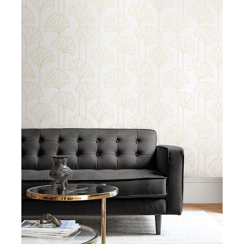 NextWall Ginkgo Leaf Peel and Stick Wallpaper
