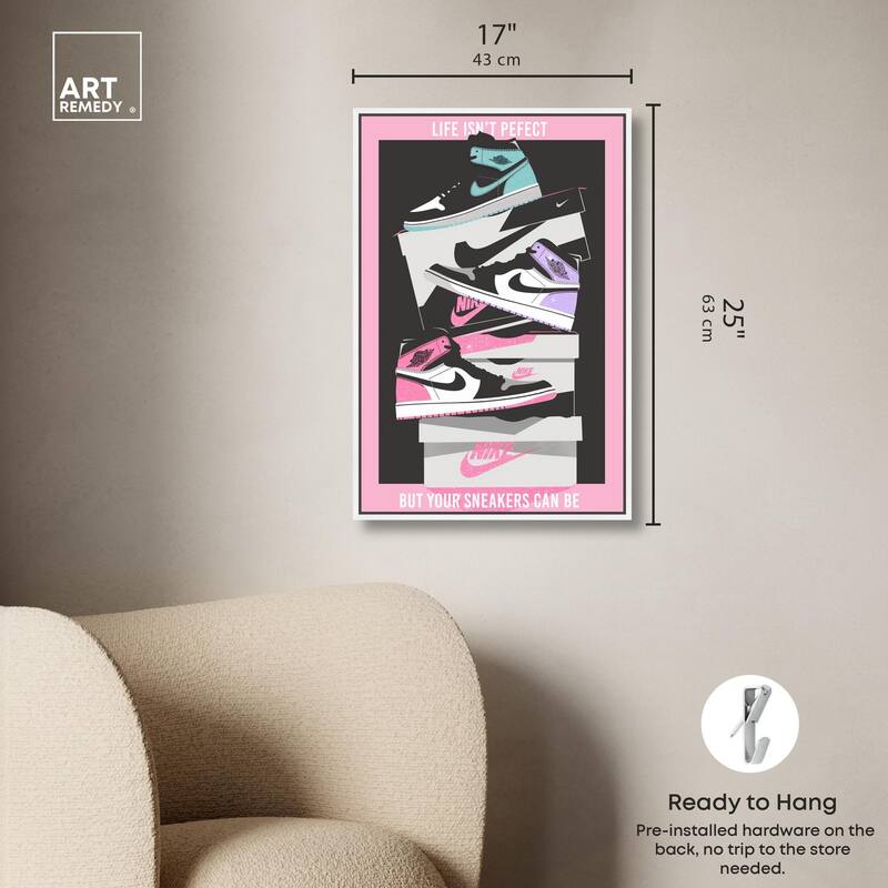 Pastel Big Sneaker Stack Canvas by Art Remedy