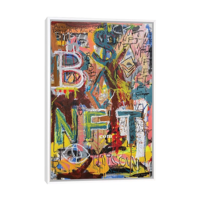 iCanvas "NFT World" by Diego Tirigall Framed - White - 40x26