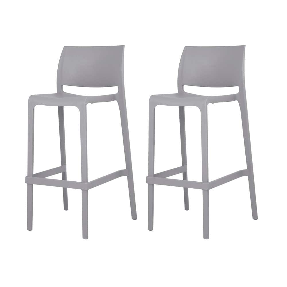 Sensilla Resin Stackable All-Weather Bar Stool, Set of 2