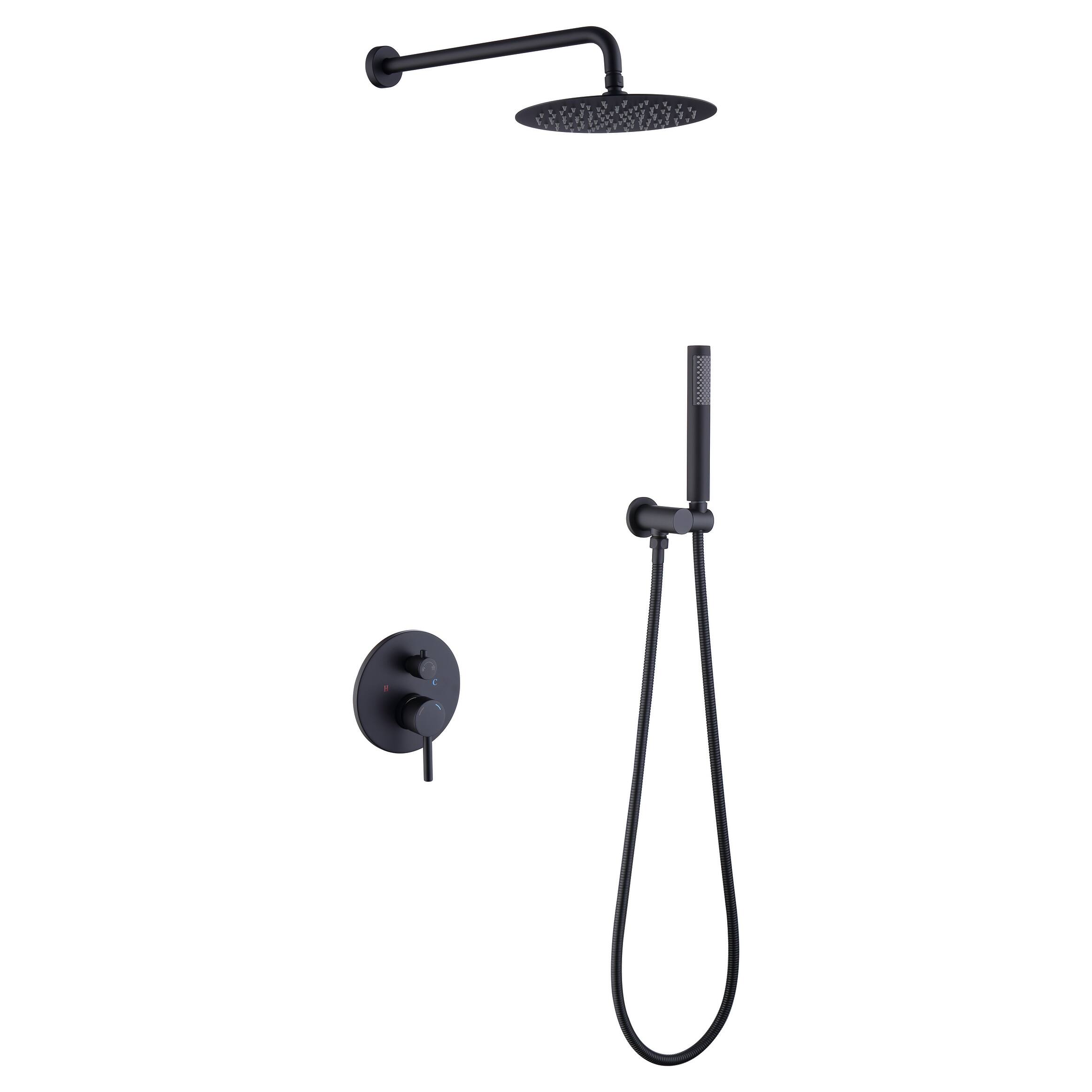 Matte Black showers System With Hand Shower And 2way Diverter Bed
