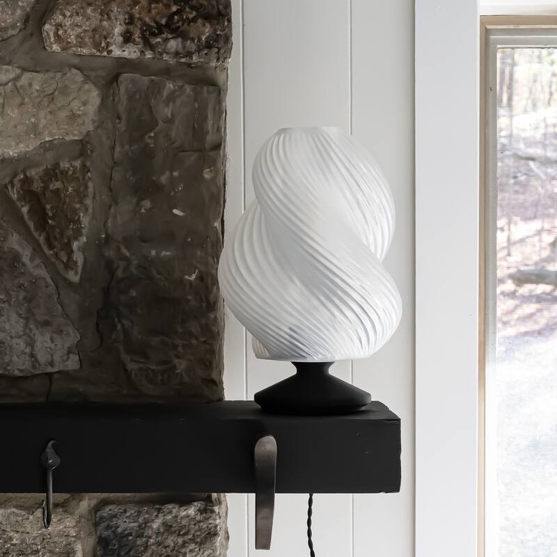 Vega 13.5" Mid-Century Coastal Plant-Based PLA 3D Printed Dimmable LED Table Lamp, by JONATHAN Y