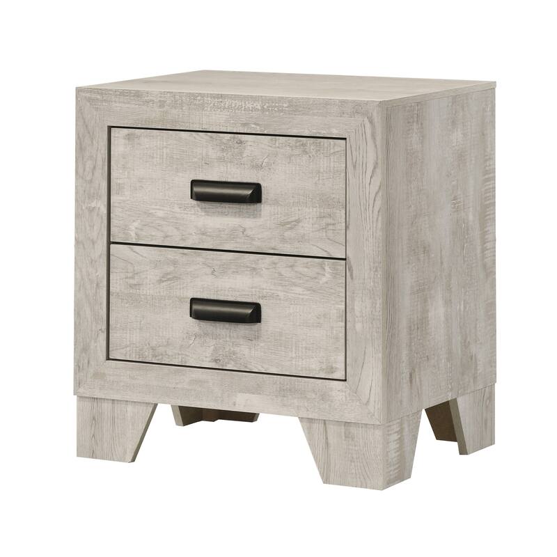 1pc Transitional 2-Drawer Nightstand - White