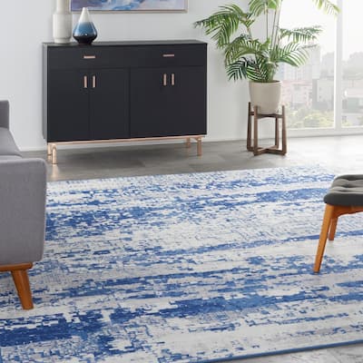 Nourison Whimsicle Modern Abstract Ivory Navy Area Rug