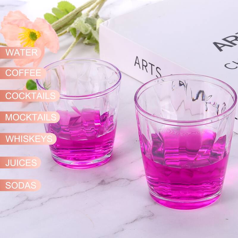 Acrylic Drinking Glasses, 4Pcs Plastic Reusable Tumblers