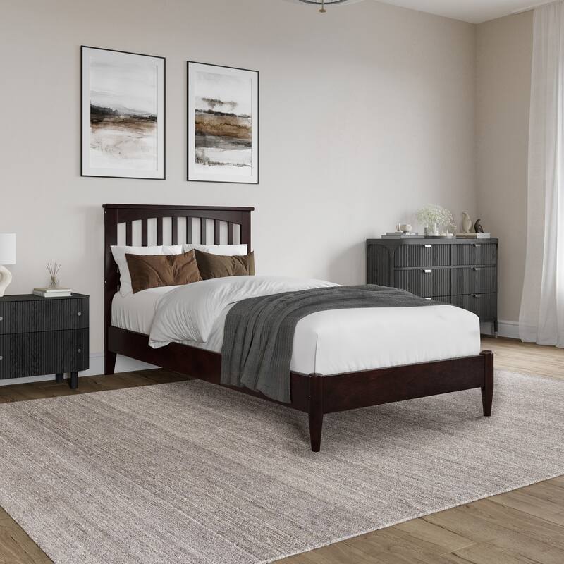 Becket Solid Wood Low Profile Platform Bed - Espresso - Twin XL