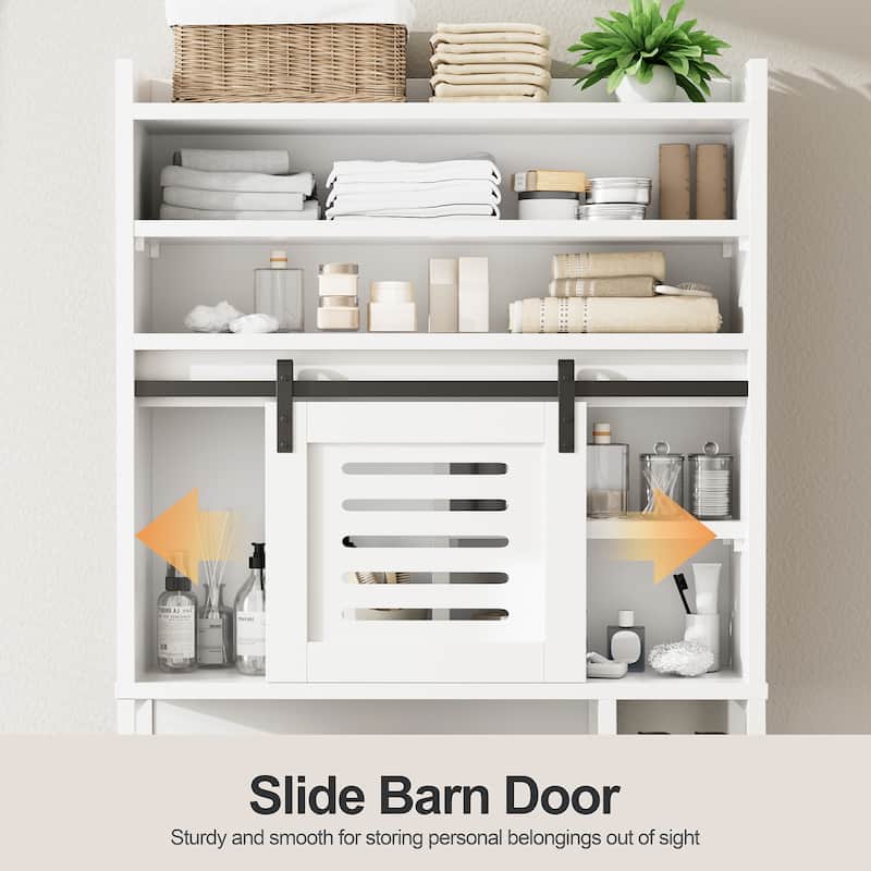 Over The Toilet Storage Cabinet – Farmhouse Storage Cabinet With Sliding Door