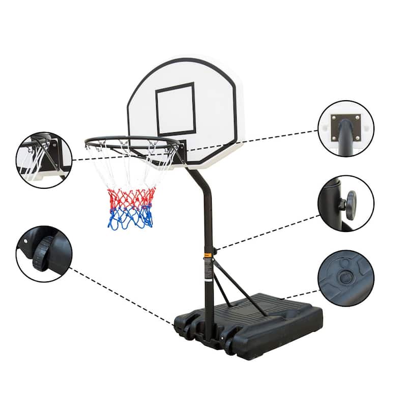 Portable Basketball Hoop 3.1ft to 4.7ft Height-Adjustable Basketball System Goal Stand for Kids
