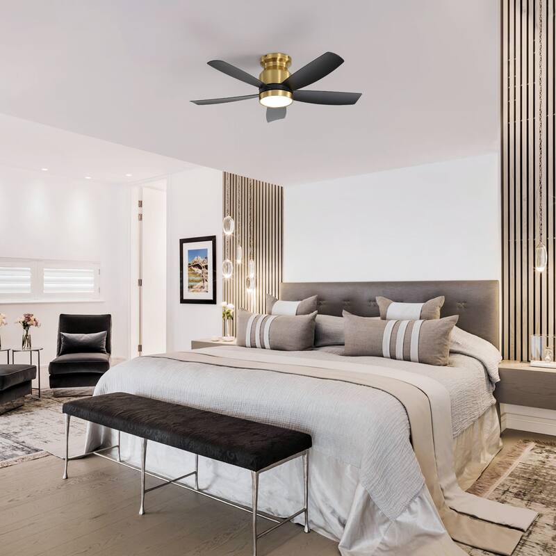 23" 29'' 42'' Flush Mount Ceiling Fan with Light and Remote Control for Small Room,Patio,Kitchen,Bedroom