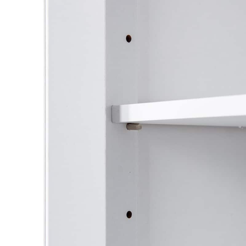 64" Wood 4-door Bathroom Cabinet with Adjustable Shelves