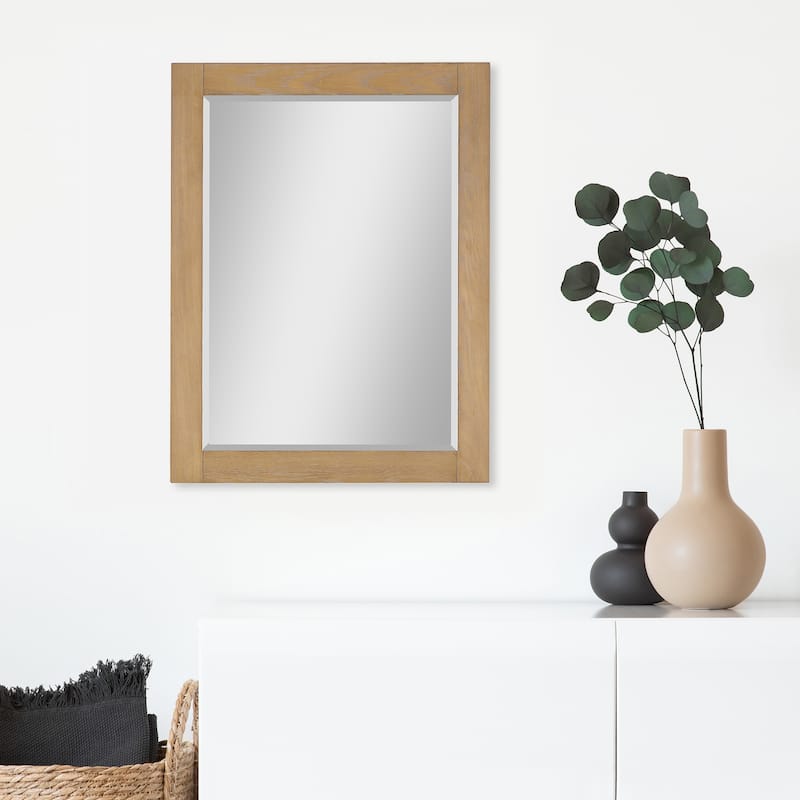 Altair Ivy Rectangular Bathroom Wood Framed Wall Mirror