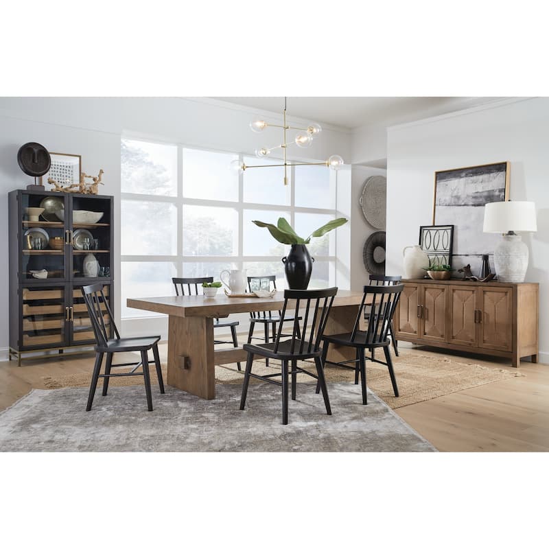 Magnussen Home Lindon Belgian Wheat Trestle Dining Table - 40''W x 96''D x 30''H