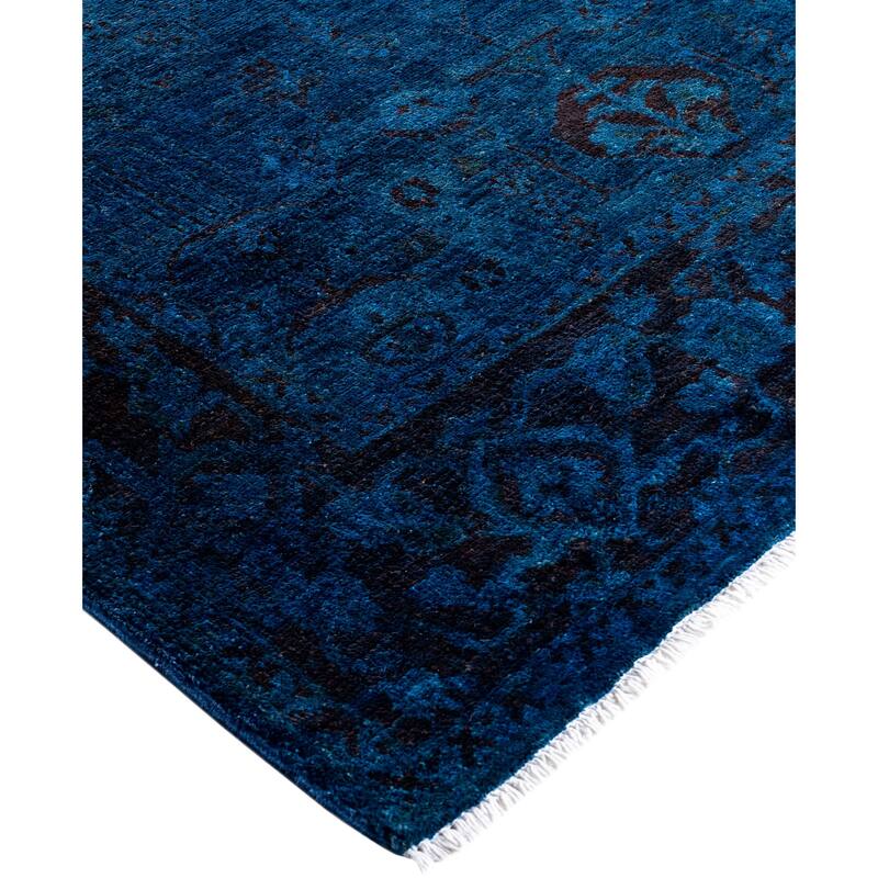 Overdyed One-of-a-Kind Hand-Knotted Area Rug - Blue - 4' 1" x 6' 0"